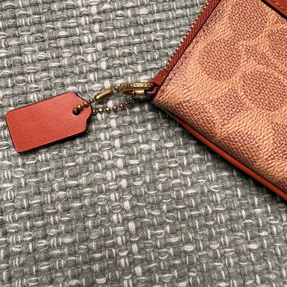 Coach Tan and Brown Signature wristlet - Picture 3 of 4